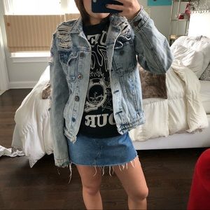 Distressed Light Wash Denim Jacket